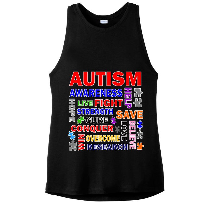 Autism Mashup Ladies PosiCharge Tri-Blend Wicking Tank