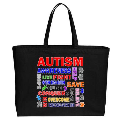 Autism Mashup Cotton Canvas Jumbo Tote