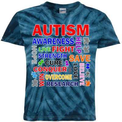 Autism Mashup Kids Tie-Dye T-Shirt