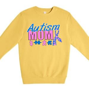 Autism Mom Awareness Ribbon Premium Crewneck Sweatshirt