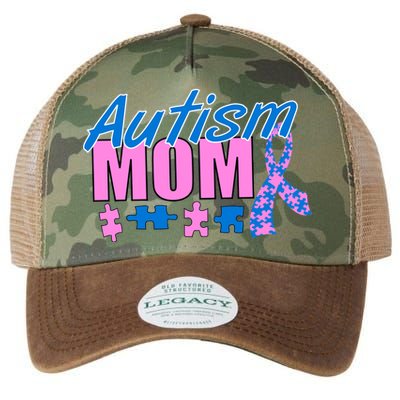 Autism Mom Awareness Ribbon Legacy Tie Dye Trucker Hat