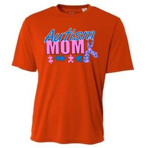 Autism Mom Awareness Ribbon Cooling Performance Crew T-Shirt