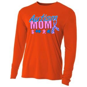 Autism Mom Awareness Ribbon Cooling Performance Long Sleeve Crew