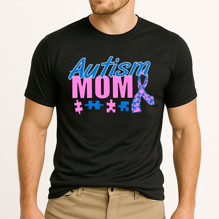 Autism Mom Awareness Ribbon Cooling Performance Crew T-Shirt