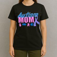 Autism Mom Awareness Ribbon T-Shirt