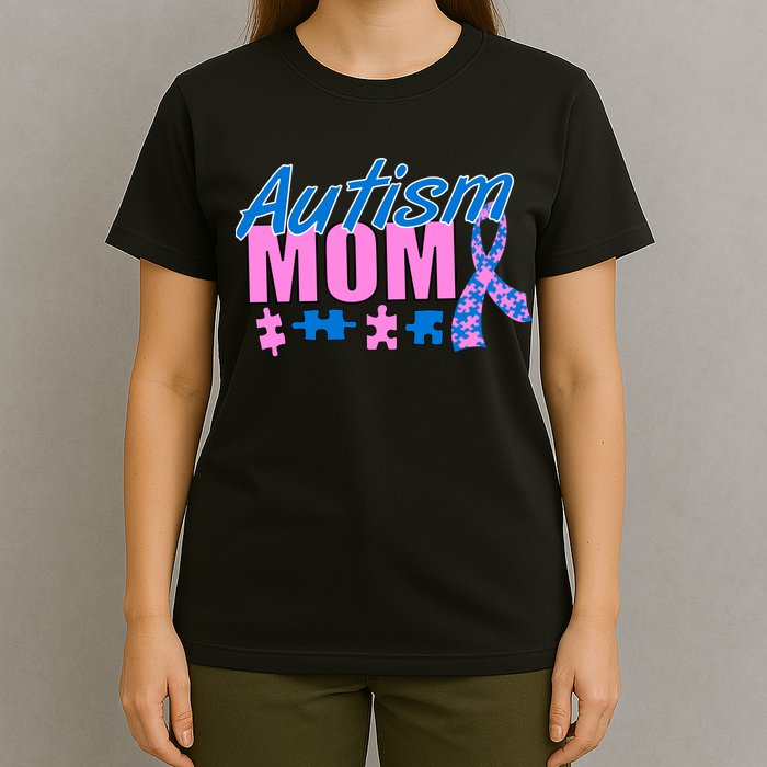 Autism Mom Awareness Ribbon T-Shirt