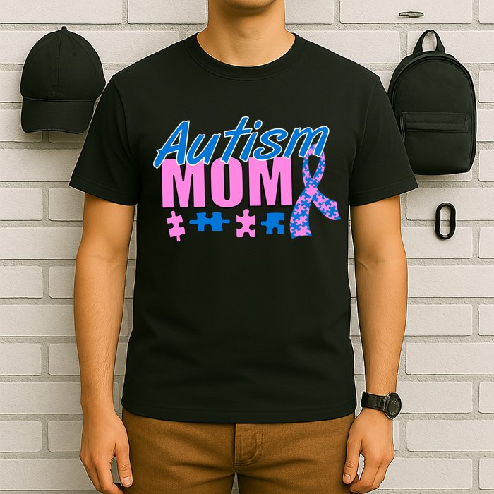 Autism Mom Awareness Ribbon T-Shirt