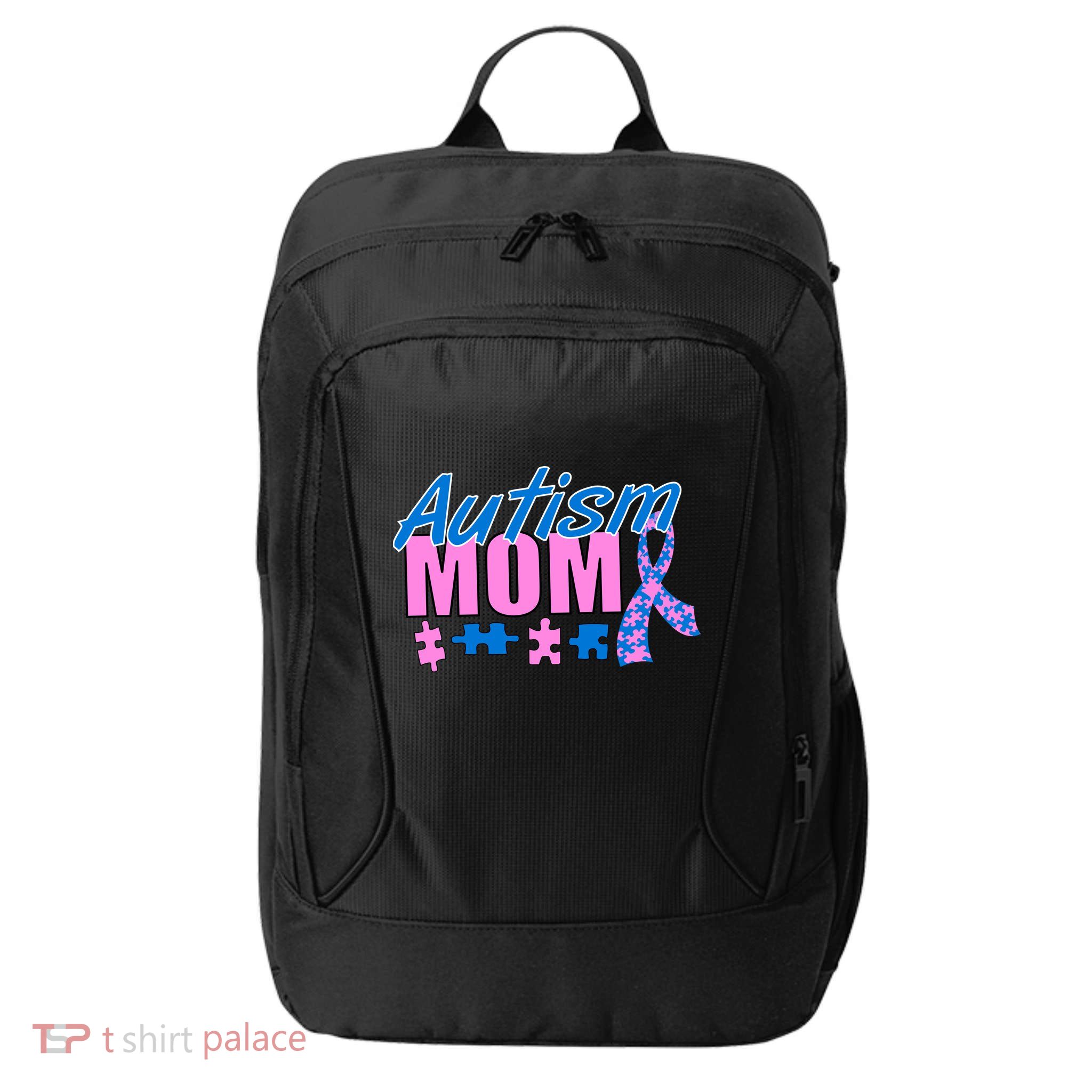 Autism Mom Awareness Ribbon City Backpack