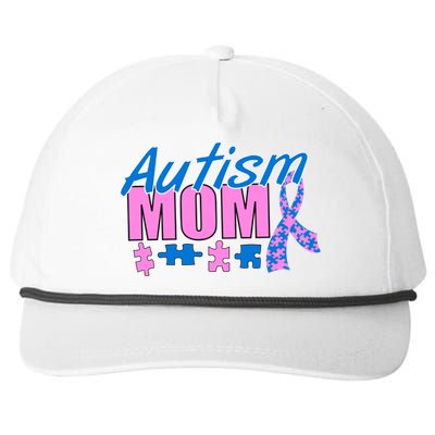 Autism Mom Awareness Ribbon Snapback Five-Panel Rope Hat