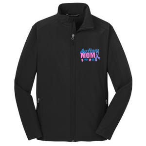 Autism Mom Awareness Ribbon Core Soft Shell Jacket