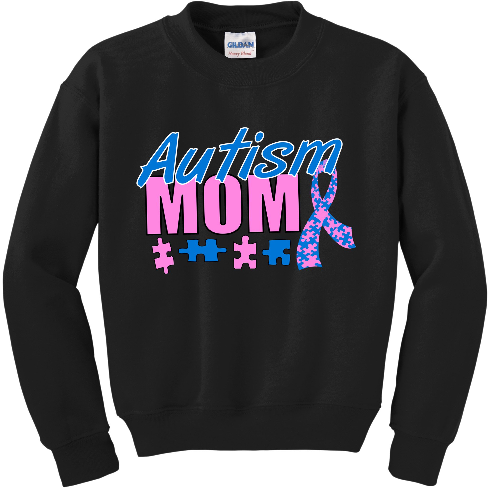 Autism Mom Awareness Ribbon Kids Sweatshirt