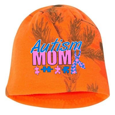 Autism Mom Awareness Ribbon Kati - Camo Knit Beanie