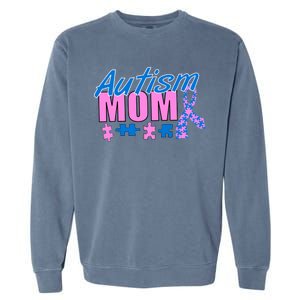 Autism Mom Awareness Ribbon Garment-Dyed Sweatshirt