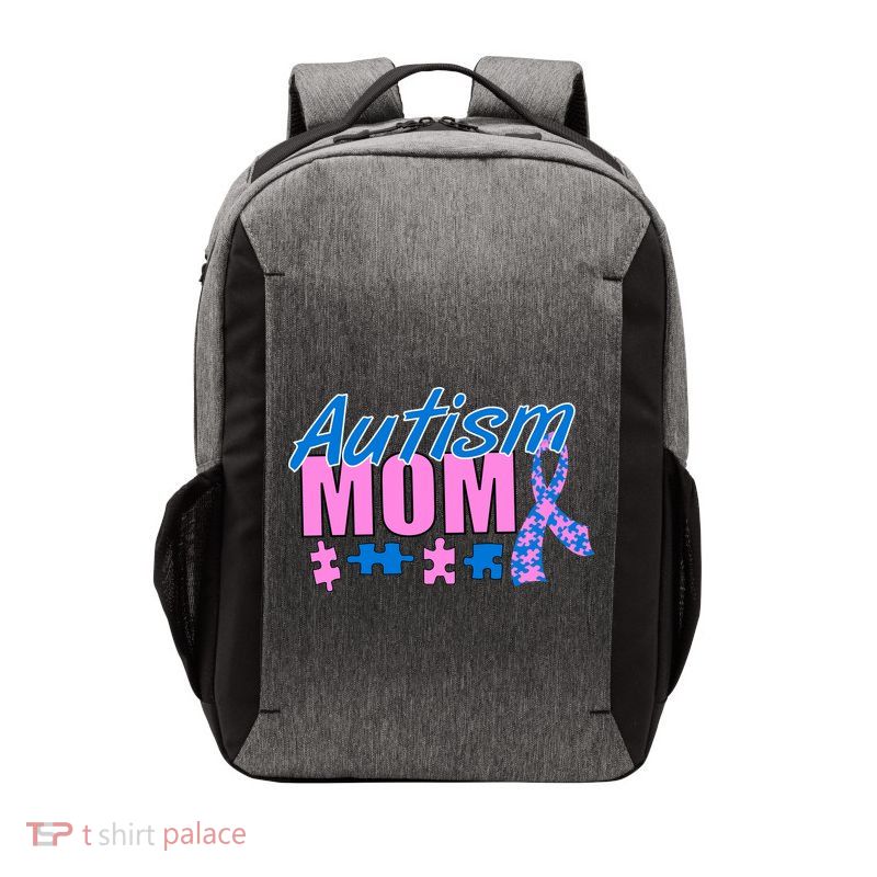 Autism Mom Awareness Ribbon Vector Backpack