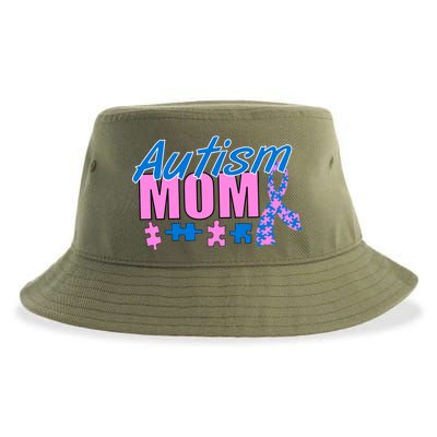 Autism Mom Awareness Ribbon Sustainable Bucket Hat