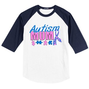 Autism Mom Awareness Ribbon Baseball Sleeve Shirt