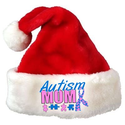 Autism Mom Awareness Ribbon Premium Christmas Santa Hat