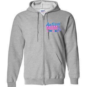 Autism Mom Awareness Ribbon Full Zip Hoodie