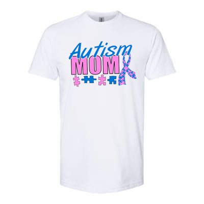 Autism Mom Awareness Ribbon Softstyle CVC T-Shirt