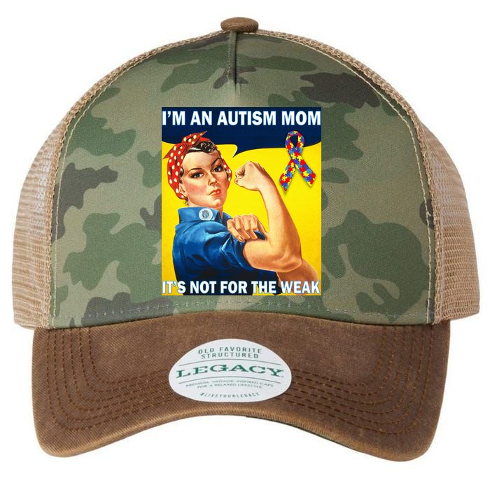 Autism Mom It's Not For The Weak Legacy Tie Dye Trucker Hat