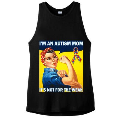 Autism Mom It's Not For The Weak Ladies PosiCharge Tri-Blend Wicking Tank