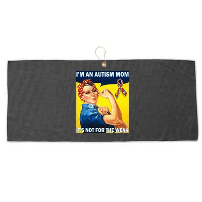 Autism Mom It's Not For The Weak Large Microfiber Waffle Golf Towel