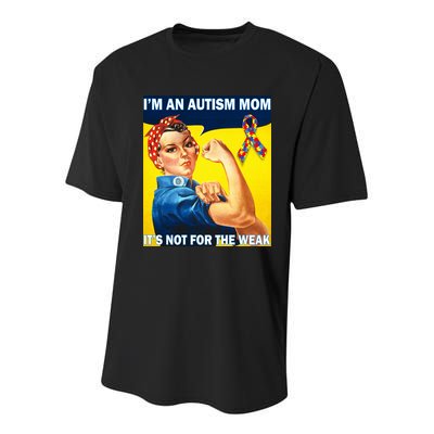 Autism Mom It's Not For The Weak Youth Performance Sprint T-Shirt