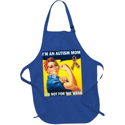 Autism Mom It's Not For The Weak Full-Length Apron With Pockets
