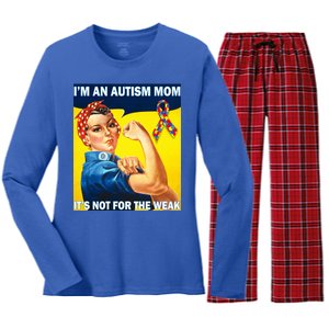 Autism Mom It's Not For The Weak Women's Long Sleeve Flannel Pajama Set 