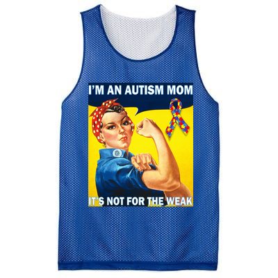 Autism Mom It's Not For The Weak Mesh Reversible Basketball Jersey Tank