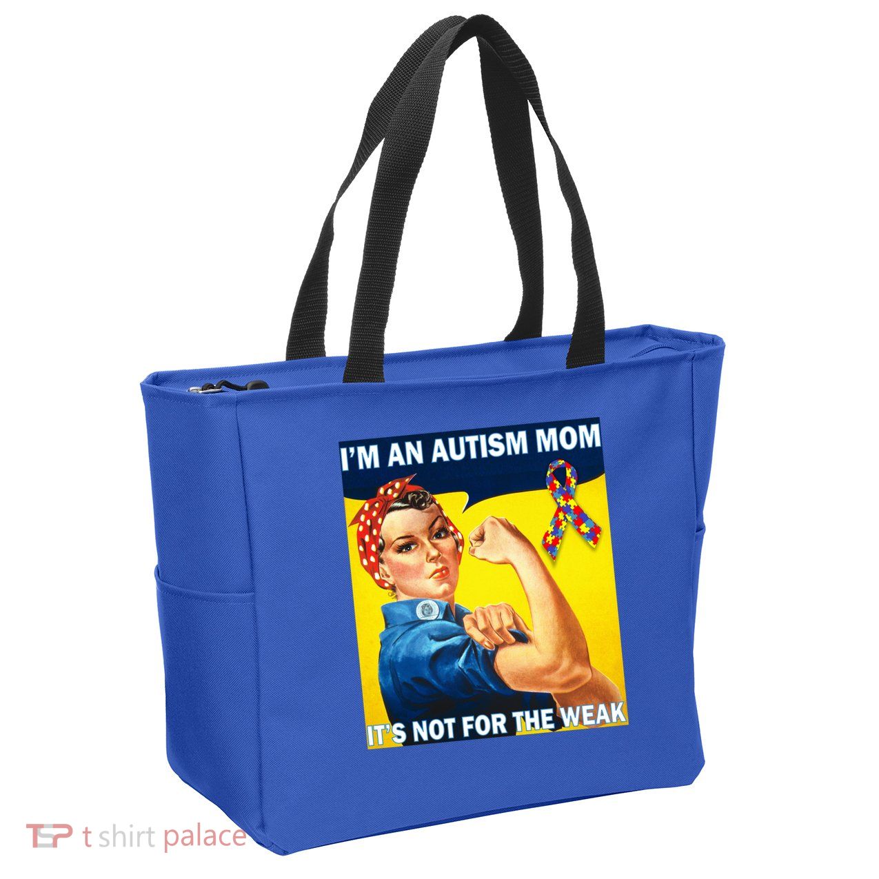 Autism Mom It's Not For The Weak Zip Tote Bag