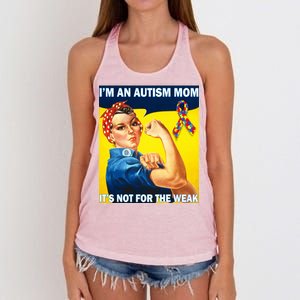 Autism Mom It's Not For The Weak Women's Knotted Racerback Tank