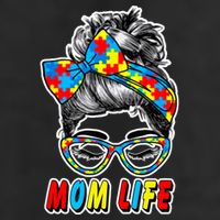 Autism Mom Life 7 Panel Mesh Trucker Snapback Hat