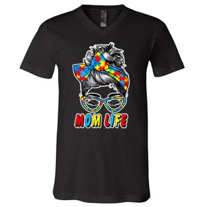 Autism Mom Life V-Neck T-Shirt