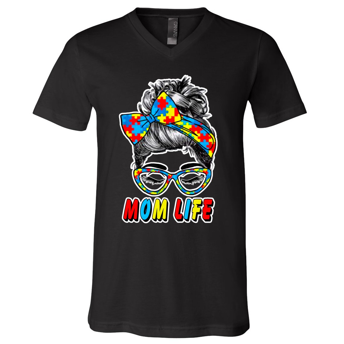 Autism Mom Life V-Neck T-Shirt