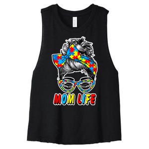 Autism Mom Life Women's Racerback Cropped Tank