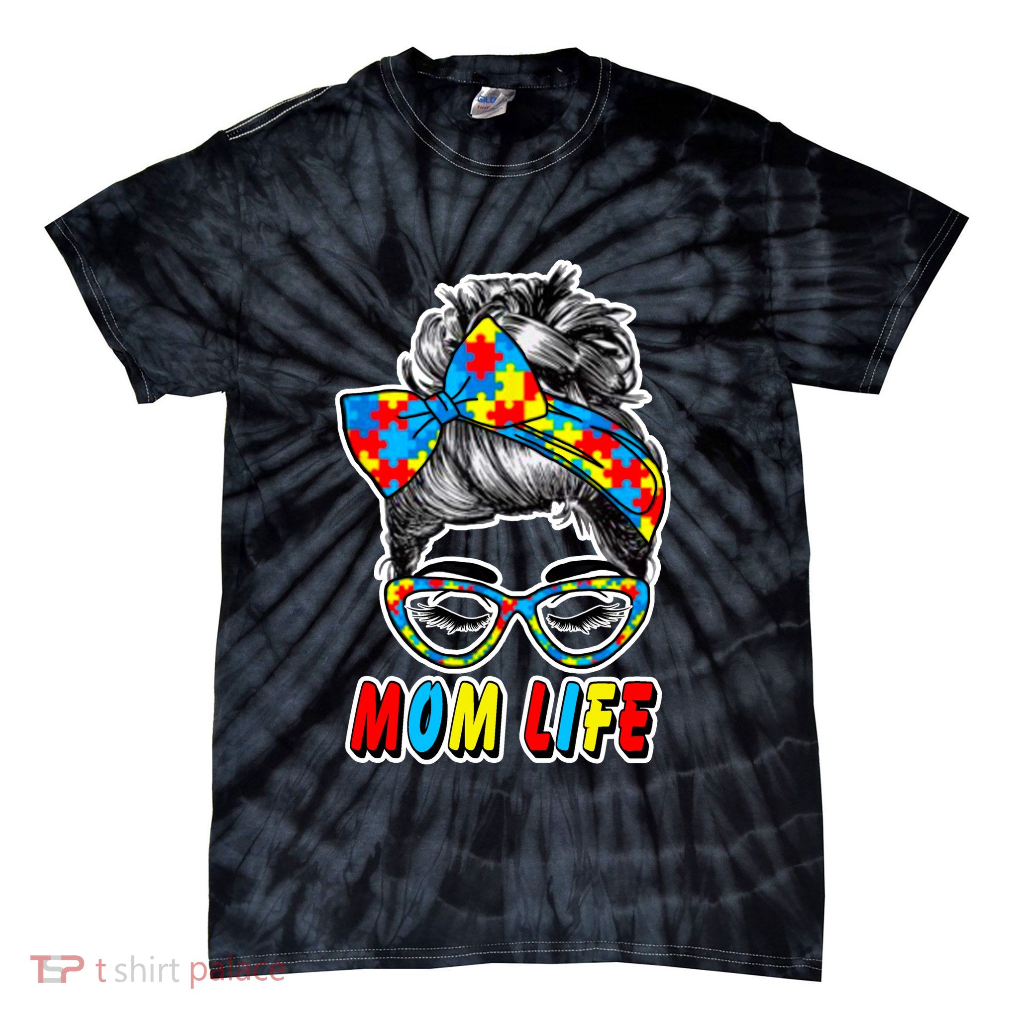 Autism Mom Life Tie-Dye T-Shirt