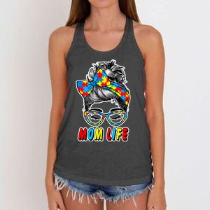 Autism Mom Life Women's Knotted Racerback Tank