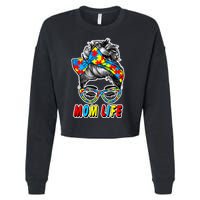 Autism Mom Life Cropped Pullover Crew