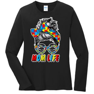 Autism Mom Life Ladies Long Sleeve Shirt