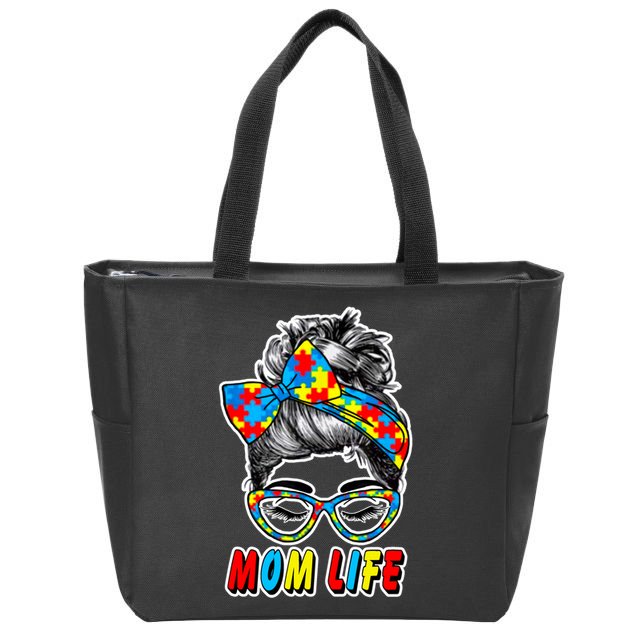 Autism Mom Life Zip Tote Bag