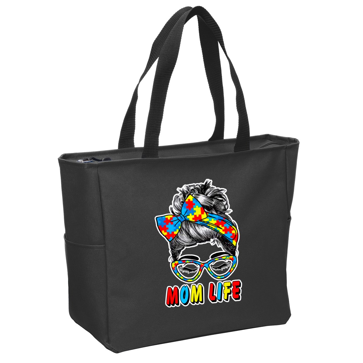 Autism Mom Life Zip Tote Bag