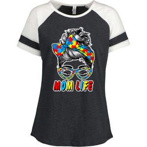 Autism Mom Life Enza Ladies Jersey Colorblock Tee