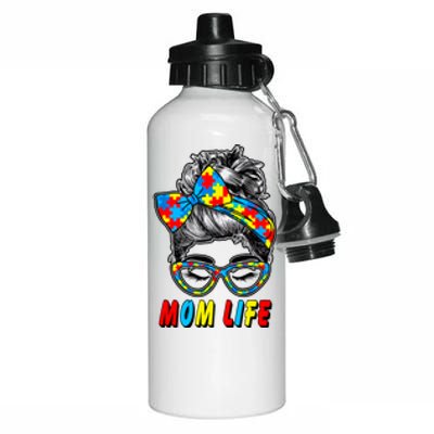 Autism Mom Life Aluminum Water Bottle 