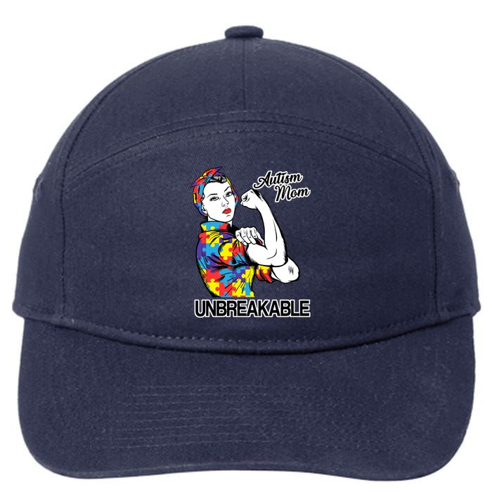 Autism Mom Unbreakable 7-Panel Snapback Hat