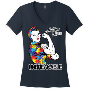 Autism Mom Unbreakable Women's V-Neck T-Shirt