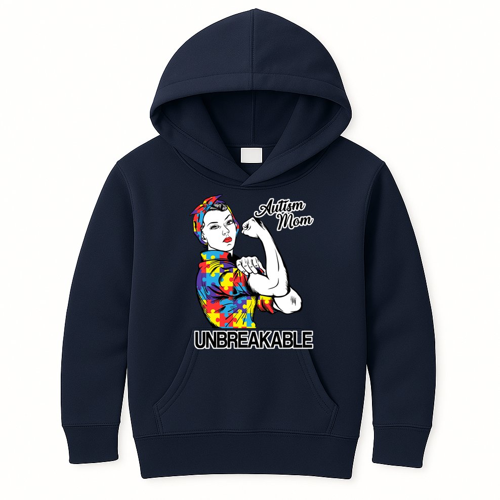 Autism Mom Unbreakable Kids Hoodie