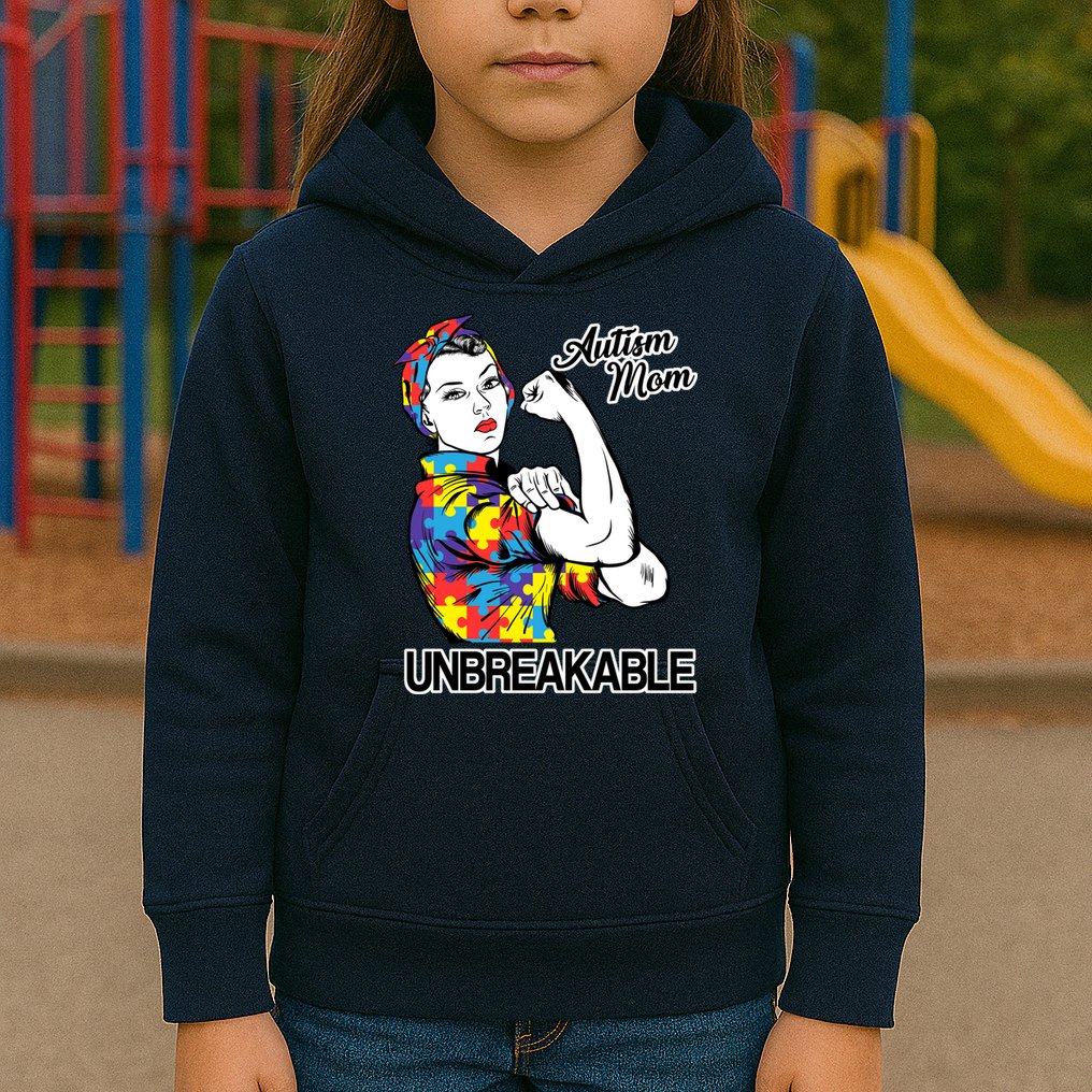 Autism Mom Unbreakable Kids Hoodie