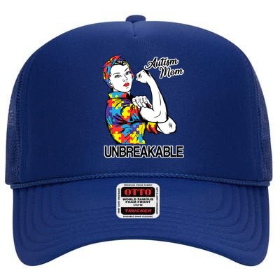 Autism Mom Unbreakable High Crown Mesh Back Trucker Hat