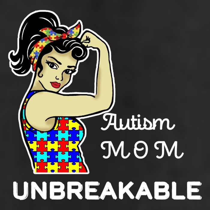 Autism Mom Unbreakable Puzzle Pieces 7 Panel Mesh Trucker Snapback Hat